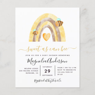 PAPIER Sweet as Can Bee Baby shower Invitation Flyer