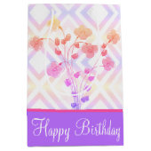 Papier Tas stijlpagina tas in roze en Paars Medium Cadeauzakje (Voorkant)