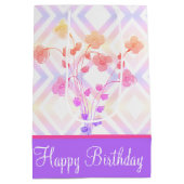 Papier Tas stijlpagina tas in roze en Paars Medium Cadeauzakje (Achterkant)