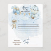 Papier Teddy Bear Barly Wachten Baby shower Advies (Voorkant)