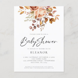 Papier Terracotta Bloemen Baby shower Uitnodiging