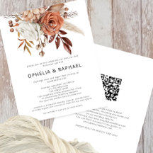 PAPIER Terracotta Bloemen QR Code Boheemse Bruilof