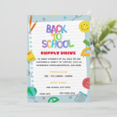 Papier Terug naar School Supply Drive Fundraiser F Kaart (Staand voorkant)