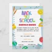 Papier Terug naar School Supply Drive Fundraiser F Kaart (Voorkant / Achterkant)