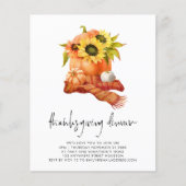 PAPIER | Thanksgiving pompoen en zonnebloemen Flyer (Voorkant)