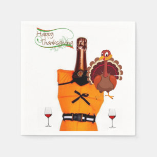 Papier-Thanksgiving-wijn Servet
