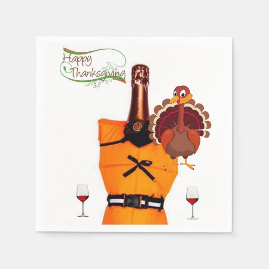 Papier-Thanksgiving-wijn Servet (Voorkant)