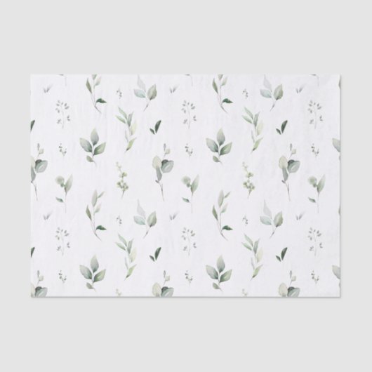 Papier tissue met groene bladeren (Voorkant)