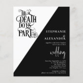 PAPIER tot de dood doen ons deel zwart wit bruilof Flyer (Voorkant)