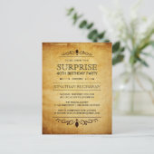  papier | Typografie van het verrassingsverjaardag Uitnodiging Briefkaart (Staand voorkant)