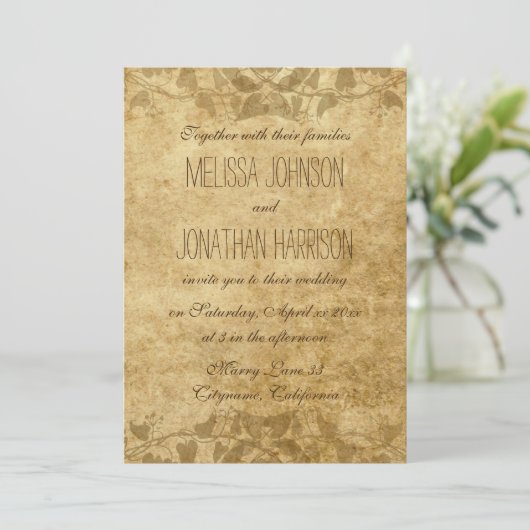 papier Typografie Weddenschap Kaart (Staand voorkant)