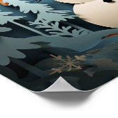 Papier Uitgesneden Sneeuwman Poster (Hoek)