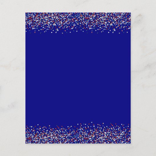 PAPIER | Uitnodiging Glitter Red Blue 4 juli BBQ Flyer (Achterkant)
