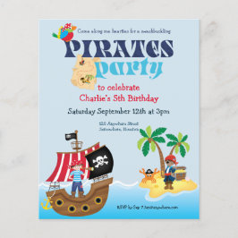 PAPIER | Uitnodiging van de piraten van Birthday Flyer