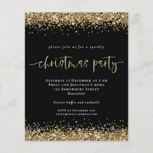PAPIER   Uitnodiging voor goudglitter Black met ke Flyer