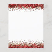 PAPIER | Uitnodiging voor Rode Glitter-kerstfeest Flyer (Achterkant)