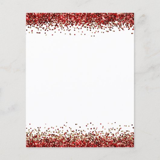 PAPIER | Uitnodiging voor Rode Glitter-kerstfeest Flyer (Achterkant)