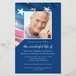 PAPIER US Flag Veteran Memorial Service Flyer