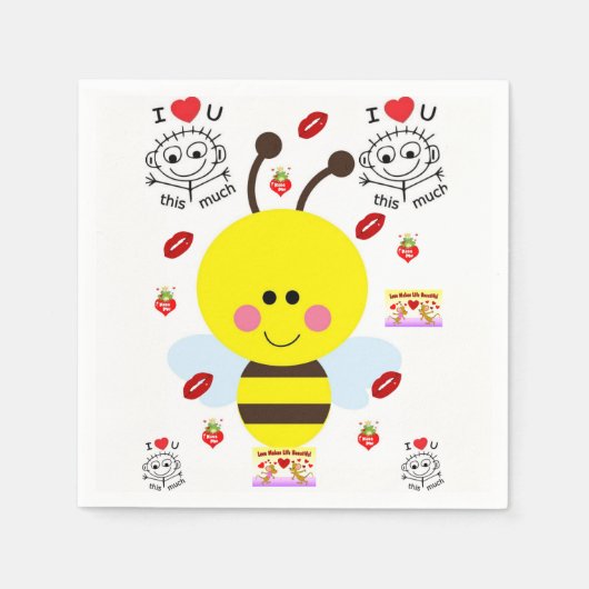 Papier-Valentijnsdag Napkins Servet (Voorkant)