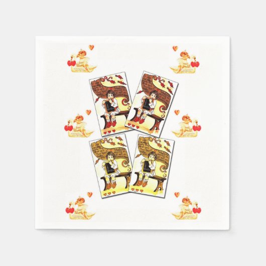 Papier-Valentijnsdag Napkins Servet (Voorkant)