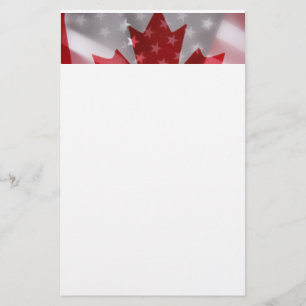 Papier van Amerikaanse en Canadese vlaggen