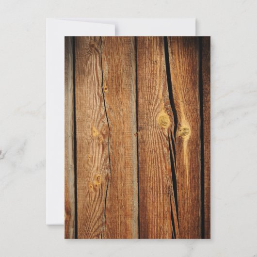 papier van Barn Wood Blauwgroen bruiloft Kaart (Achterkant)