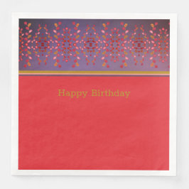 Papier van Birthday Napkin in roze pruimen en most Servet
