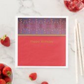 Papier van Birthday Napkin in roze pruimen en most Servet (Insitu)