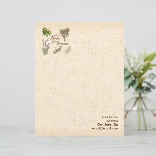 Papier van de papierfabriek Herbes de Provence Persoonlijk Briefhoofd (Staand voorkant)