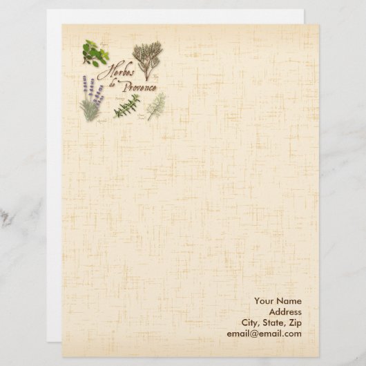 Papier van de papierfabriek Herbes de Provence Persoonlijk Briefhoofd (Voorkant / Achterkant)