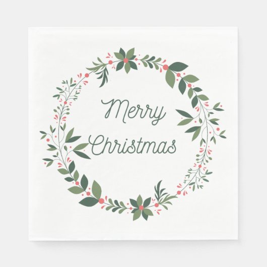 Papier van de prettige kerstfeestdag Napkins Servet (Voorkant)