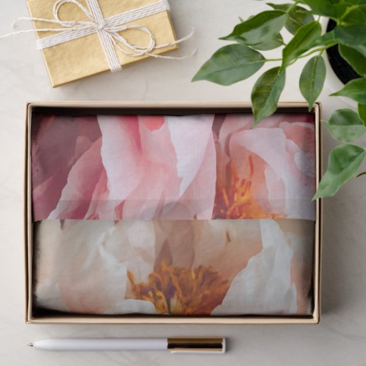 Papier van Elegant Roze en Peronies (Geschenk)