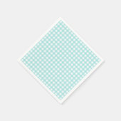Papier van Faye en Lauren Aqua Blue Gingham Servet (Hoek)