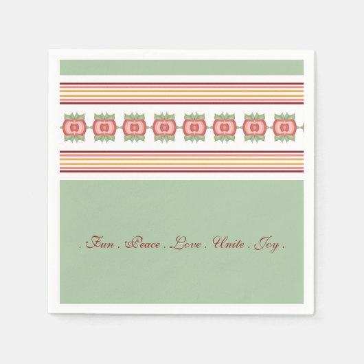 papier van Floral en Stripe Servet (Voorkant)