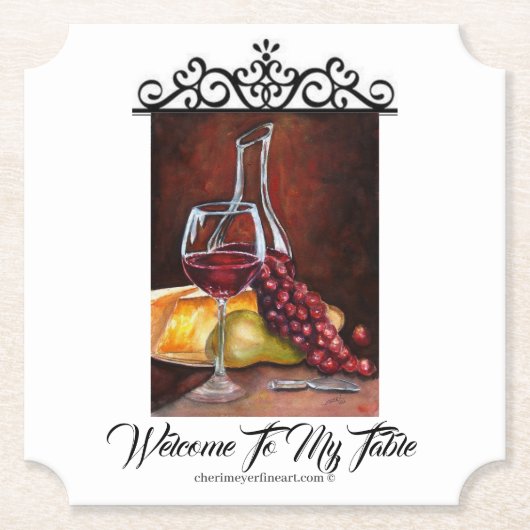 Papier van het onderzetter - Welkom bij mijn tabel (Voorkant)