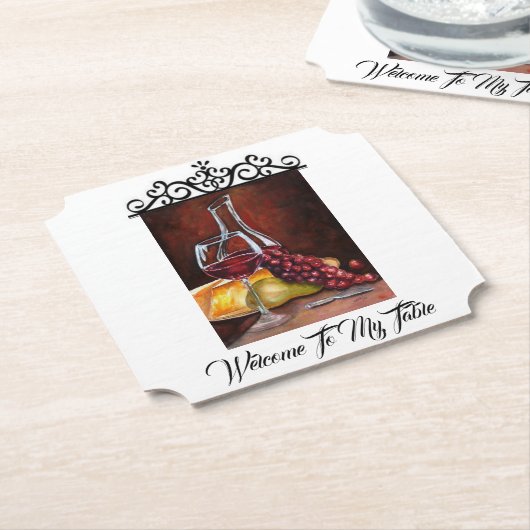 Papier van het onderzetter - Welkom bij mijn tabel (Gekanteld)