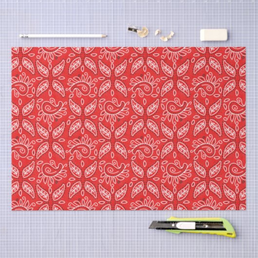 Papier van het rode land Paisley-patroon (Craft)