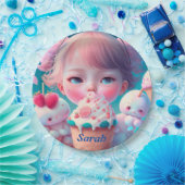 Papier van Kawaii-ijsmeisje, borden Papieren Bordje (Feest)