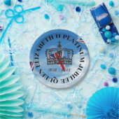 Papier van koningin Elizabeth II Platinum Jubilee  Papieren Bordje (Feest)