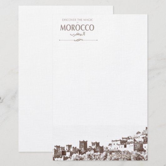 Papier van Marokkaanse Kasbah schrijven (Voorkant / Achterkant)