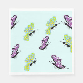 Papier van Napkin Butterflies Servetten