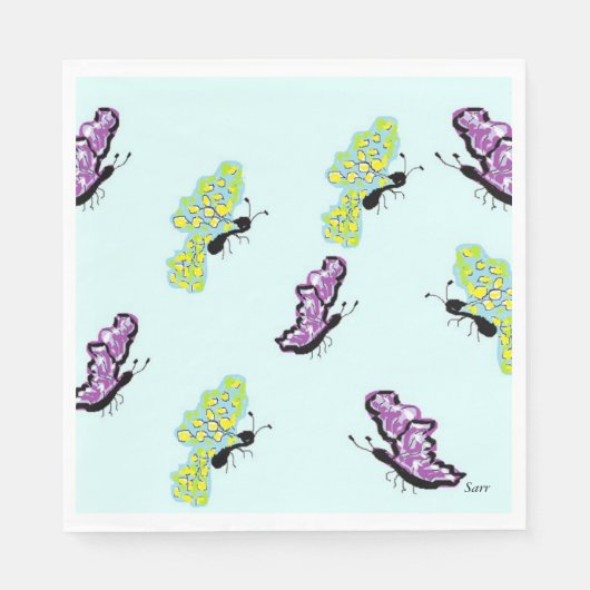 Papier van Napkin Butterflies Servetten (Voorkant)