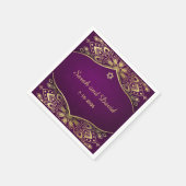 Papier van Napkin Gold Mandala over het Paarse joo Servet (Hoek)
