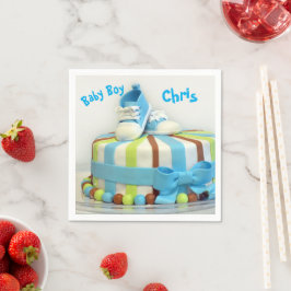 Papier van Napkins Baby Cake Blue Shoes Cute Servet