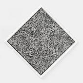 Papier van Napkins-Black Damask Floral Servet (Hoek)