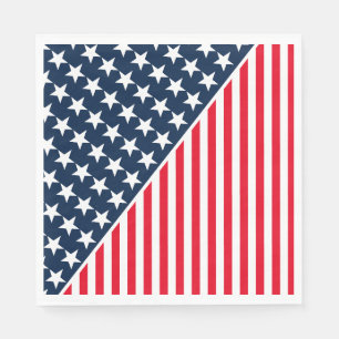 Papier van Napkins-Patriottische sterren & Stripes Servet