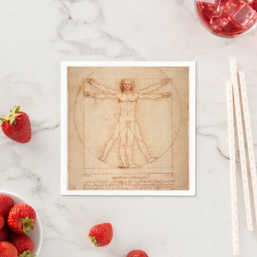 Papier van Napkins Vitruvian Man van Leonardo da V Servet (Insitu)