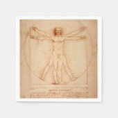 Papier van Napkins Vitruvian Man van Leonardo da V Servet (Voorkant)