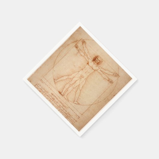 Papier van Napkins Vitruvian Man van Leonardo da V Servet (Hoek)