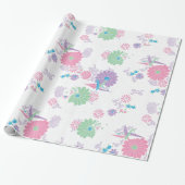 Papier van oorsprong, kranen en bloemen (Uitgerold)